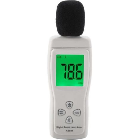 Sonomètre - Plage De Mesure 30 À 130 dB - Précision ±1,5 dB - Écran LCD Rétroéclairé - Alimentation Par 3 Piles AAA - 1 Pièce
