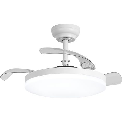 Parrot Uncle 106 cm LED Deckenventilator mit Licht DC Motor leise ausziehbare Flügel Sommer und Winter Funktion 6 Geschwindigkeiten Fernbedienung Weiß