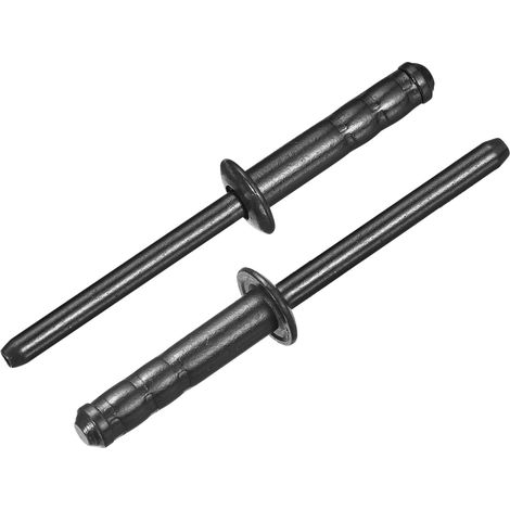 100 Pièces Rivets Aveugles en Aluminium 4.8 x 20 mm, Tête Bombée Rivets À Emprise Multiples En Aluminium Avec Mandrin En Acier pour Réparation Automobile, Meuble, Bricolage, Noir (1/5)