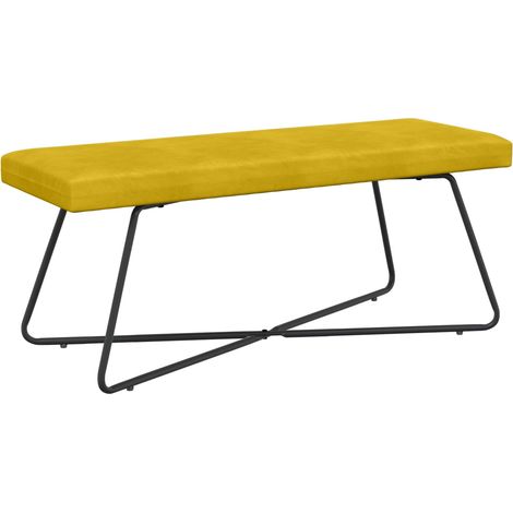 Banco Amarillo 110 x 40 x 45 cm Terciopelo vidaXL
