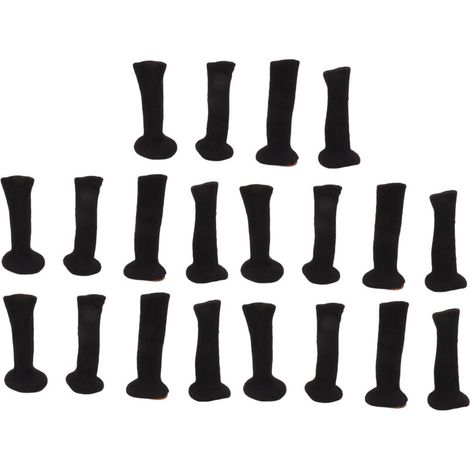 Chaise Protecteur de Plancher de Jambe, éTable épaissis de 20pcs en Feutre en Polyester Bande 6 Rubans en Silicone de la Table de Protection des Jambes pour la Maison (Noir Pur) (1/5)