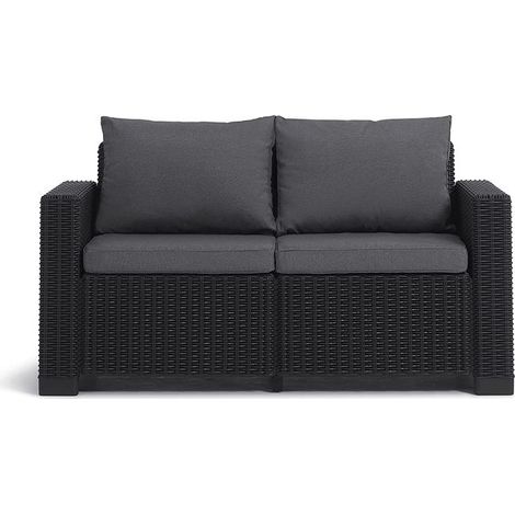 Divano 2 Posti da Giardino 141x68x71,5 cm in Resina Keter California Antracite