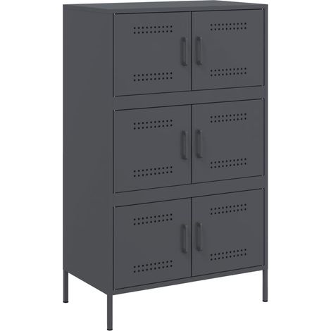 Credenza buffet cassettiera mobile contenitore organizer cucina soggiorno soggiorno alto 68 x 39 x 113 cm acciaio antracite 020032211