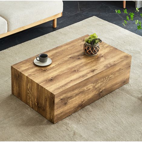 Mesa de centro rectangular MDF efecto madera 90 cm OKMYHOME (1/5)