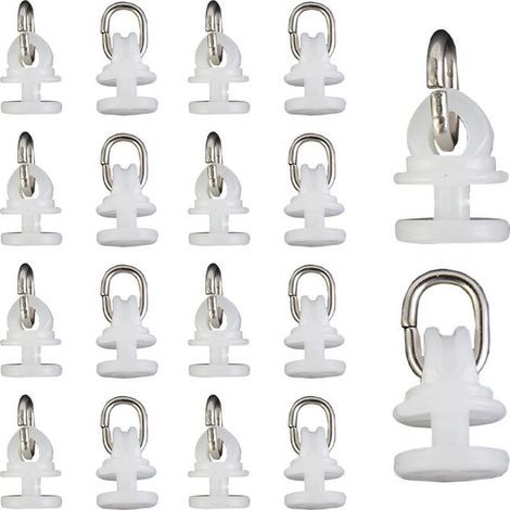 100 Pieces White Curtain Slider Rail Hook Plastic Curtain Pulley for Window and Shower Curtain Door (1/5)