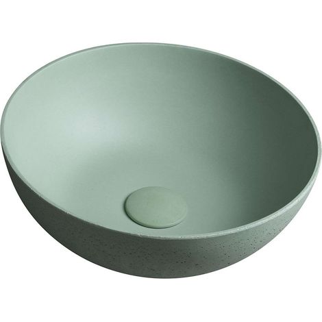 Sapho Formigo - Lavabo sobre encimera diámetro 39 cm, sin rebosadero, sin orificio para grifo, verde mate FG323 (1/5)