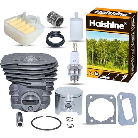 Cylindre Piston (44mm) Ligne de filtre à air carburant Kit pour Husqvarna 350 351 353 346 XP Tronçonneuse Joint de silencieux Palier PLAQUÉ NIKASIL (1/5)
