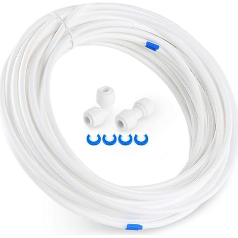 Water Supply Hose / Fridge Connectors, 6.35 mm European Style Double Door Filter Tube (Rings+Hose) 1/4 Inch (1/5)