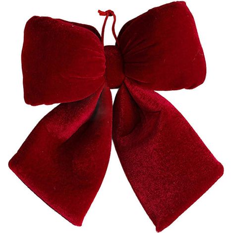 Nœud rouge de Noël Grande Décoration Suspendue Velours Ornement Arbre de Noël Pendentif Mariage Décor Festif (1/5)