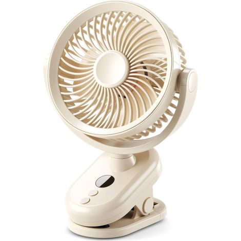 Clip Ventilator mit LED Display, 1-100 Geschwindigkeiten, USB wiederaufladbar, leiser Tischventilator für Büro, Kinderwagen und Outdoor (1/5)