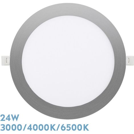 Downlight Empotrar 24W 3000-4000-6500K Níquel 2160lm Redondo Corte 20cm SILEX