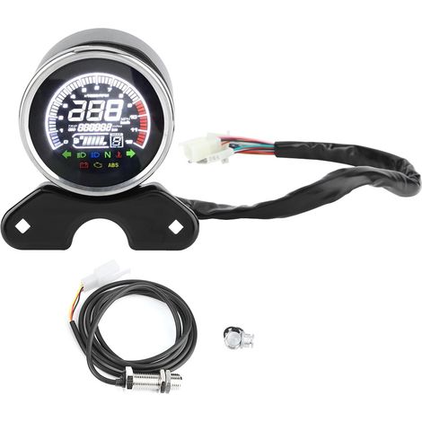 Compteur numérique LCD moto : odomètre, tachymètre et indicateur de vitesse digital (1/5)