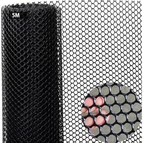 Clôture en plastique pour jardin (40 cm x 5 m, noir)