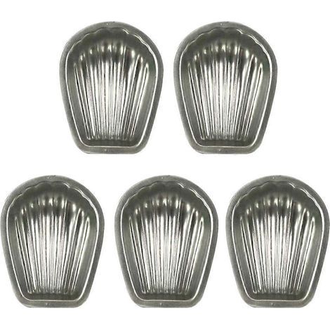 5-teiliges Set für muschelförmige Kuchenformen, hochkohlenstoffhaltig, antihaftbeschichtet, ideal zum Backen von Madeleines und anderen Kuchen (1/5)