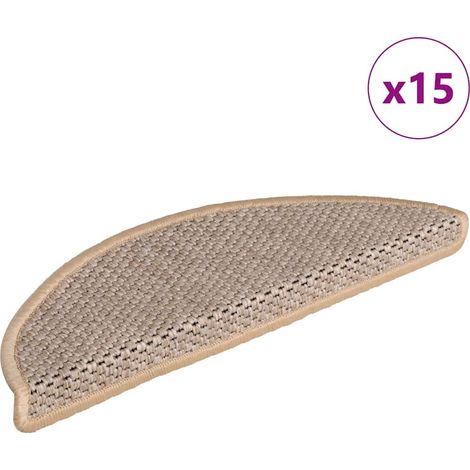 15 pcs Tapis d'escalier autocollants, Tapis de marches, Marchettes D'escalier 56x17x3 cm Beige clair ORWE36998 DESIGN IN (1/5)