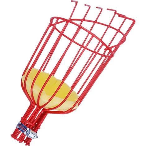 Cueilleur de Fruits Télescopique en Acier Inoxydable Rouge, Outil de Cueillette et Facile à Ranger pour Prunes et Pêches en Verger (1/5)
