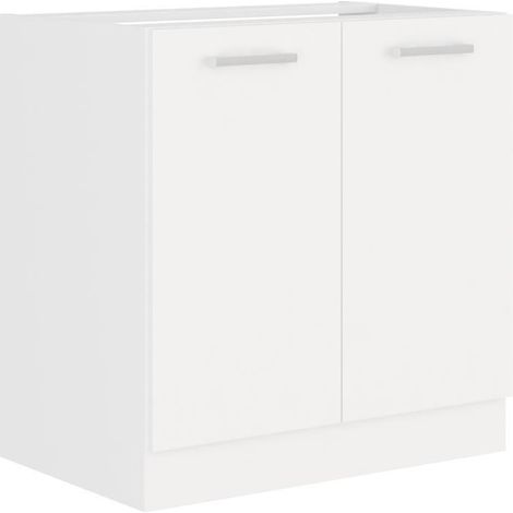 ATLAS Mobile sottolavello 2 porte - L 80 x H 82 x P52 cm - Decor bianco - Venduto senza piano di lavoro (1/5)