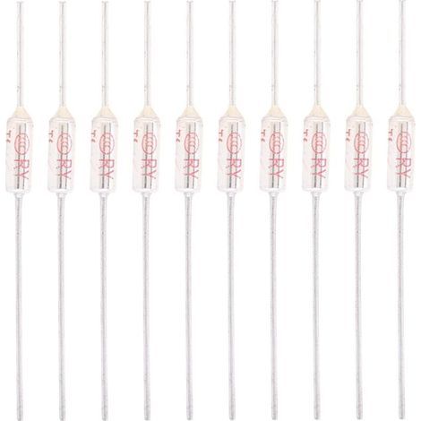 Jeffergarden 10 Pièces Fusibles Thermiques 10A 250V, Coupure de Fusible Thermique à Coque Métallique, Fusible de Température(192°C) (1/5)