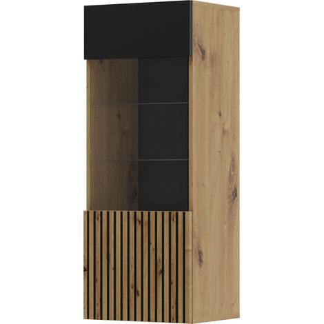 Hängevitrine AURIS 1D artisan eiche / schwarz matt (1/4)