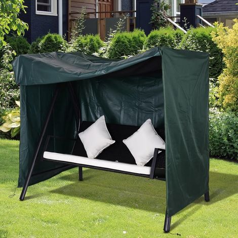 Housse de protection pour balancelle de jardin en polyester Oxford vert foncé 177 x 114 x 152 cm (1/5)