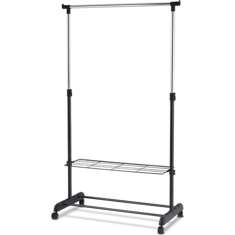 Portant à vêtements roulant avec étagère à chaussures à hauteur réglable (1/5)