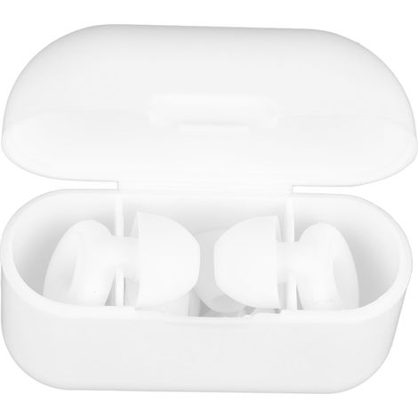 3 paires bouchons d'oreilles en silicone anti-bruit réutilisables atténuation sonore étanches pour dormir natation forme anneau blancs (1/5)