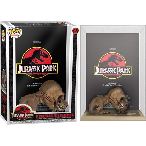 Poster del film Jurassic Park, Tyrannosaurus Rex e Velociraptor