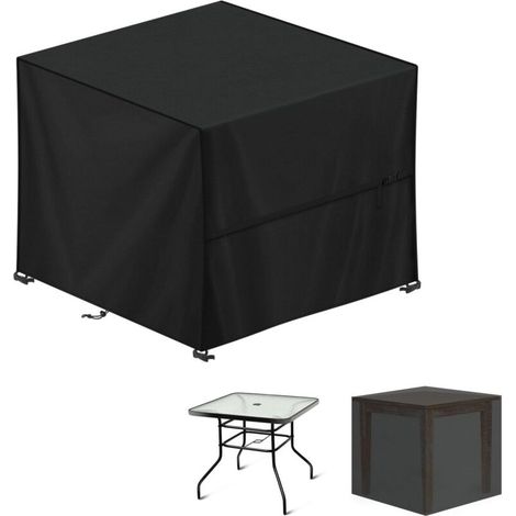 Housse Table de Jardin, 90x90x90cm Bâche Salon de Jardin Carré Housse Protection Salon de Jardin Imperméable Bache Table de Jardin, Anti-UV, 420D Oxford Housse Table Exterieur (1/5)
