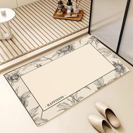 Ede terre de diatomées 4060cm Tapis de sol en terre de diatomées, paillasson de salle de bain, tapis absorbant et antidérapant, tapis d'entrée, lavable. (1/5)