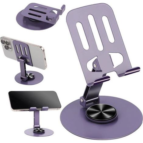 Verstellbare und faltbare Handyhalterung, TOPESCT, Faltbar & Verstellbar, Ständer für Mobiltelefone und Tablets, Lila (1/5)