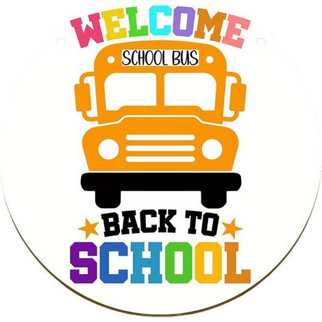 Panneau Décoratif En Bois - Ronde - Pour Salle De Classe École Bus Campus - Personnalisable - 22 Cm - 1 Pièce (1/5)