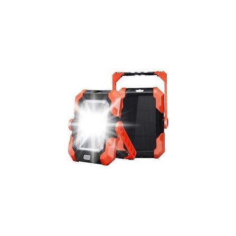 Faro a LED ricaricabile tramite USB e energia solare, luce da lavoro portatile con 4 modalità SOS, rotazione a 360° e luminosità regolabile. - Crezuo