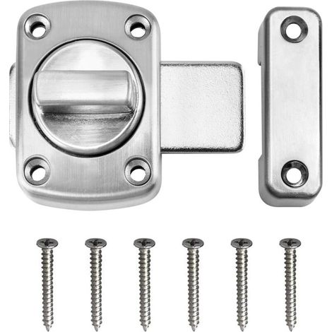 1 verrou de porte rotatif en alliage de zinc, verrou de porte rotatif pour chambre et salle de bain, verrou antivol pour porte intérieure. . (1/5)