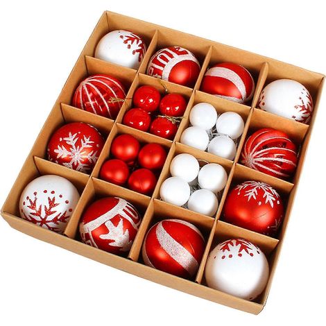 Décorations saisonnières et de fête boules suspendues de Noël colorées - ornements boules de Noël incassables pour fête fournitures sapin de Noël (1/5)