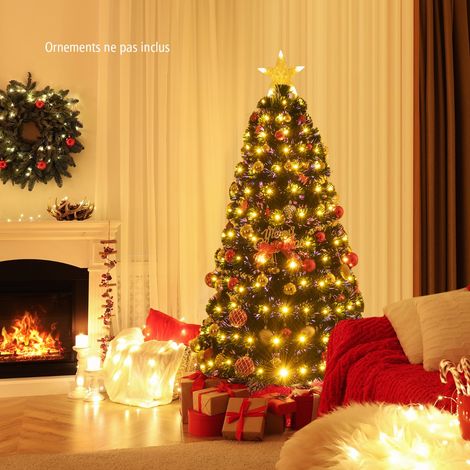 Sapin 150 cm Lumineux 170 LED 8 Modes Éclairage 170 Branches PVC Fibres Optiques CW5494 Maison Chic (1/4)