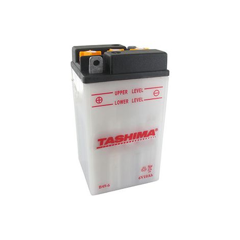 Batteria al Piombo Tashima 6V, 8A. L: 91, L: 83, H: 161mm, + a Sinistra. (consegnata senza acido). Sostituisce origine B49-6. - Batteria al Piombo