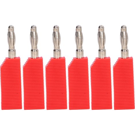 Lot de 10 connecteurs banane 4 mm en laiton PE sans soudure, accessoires de test électrique J.10030 Rouge (1/5)