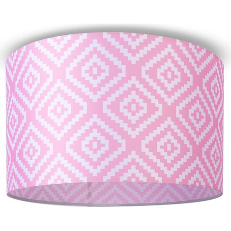 Paco Home Deckenlampe Lampenschirm Stoff Pendelleuchte E27 Hängeleuchte Schlafzimmer Rund Design 8 (Ø45,5 cm), Deckenleuchte - Weiß