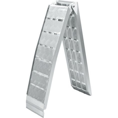 Rampe de chargement multi-usage pliante aluminium rail collision 228 cm jusqu'a 680 kg gris (1/3)