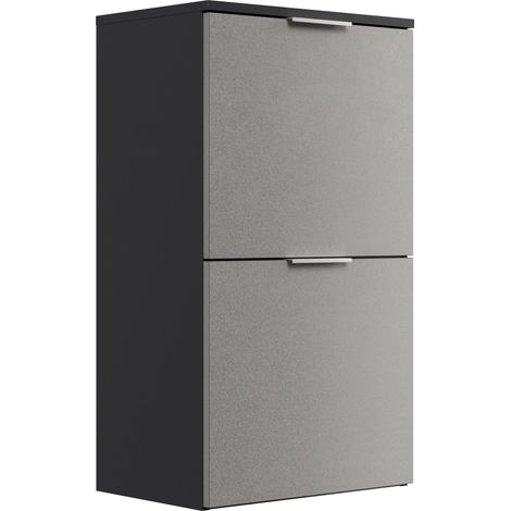 Schuhschrank Domus-S hängend 2 Klappen 8 Paar Schuhe Asche