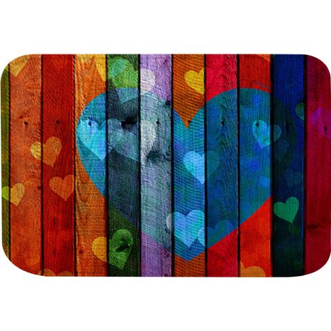 Tapis de sol antidérapant et absorbant pour entrée de maison, salon, motif cœur (4060cm) (1/5)