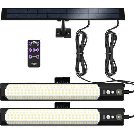 Solarbetriebene Außenleuchte mit Bewegungsmelder – Separates Ladepanel – Abnehmbare Taschenlampe – Für Veranda, Garage und Garten – Ein bis zwei Leuchten (1/5)