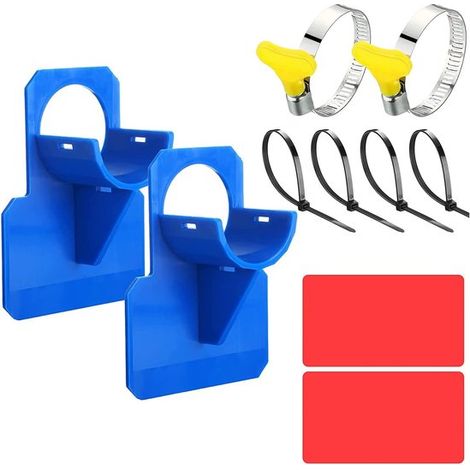 Soporte para manguera - 2 unidades, para manguera de piscina, apto para mangueras de 26-38 mm (azul) (1/5)