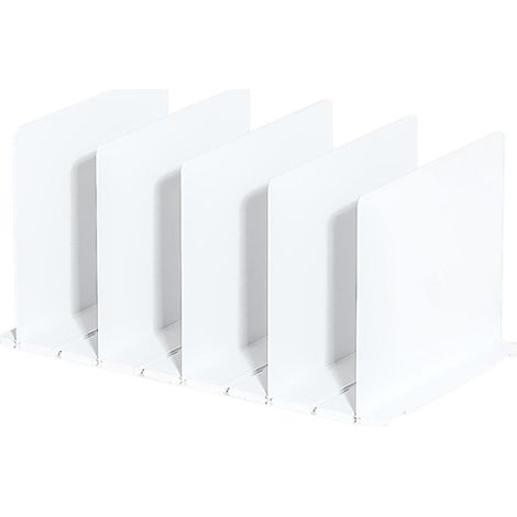Regaleinteiler, 3/4/5-teilig, ABS-Regalböden zur Organisation von Schränken, Büchern, Handtüchern, Hüten, Handtaschen – 5-teilig – Weiß