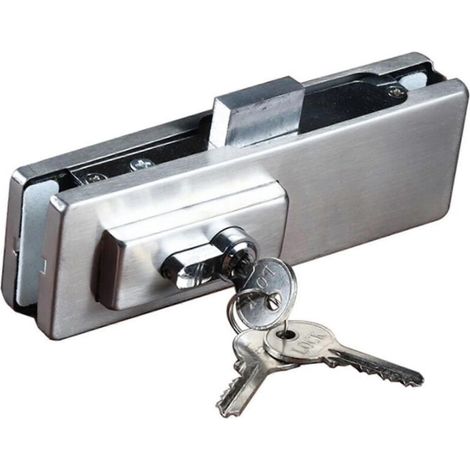 Serrure de porte vitrée sans cadre 25-26 en acier inoxydable pour usage de bureau, compatible avec les portes vitrées de 10 à 12 mm d'épaisseur-AquaForge (1/5)