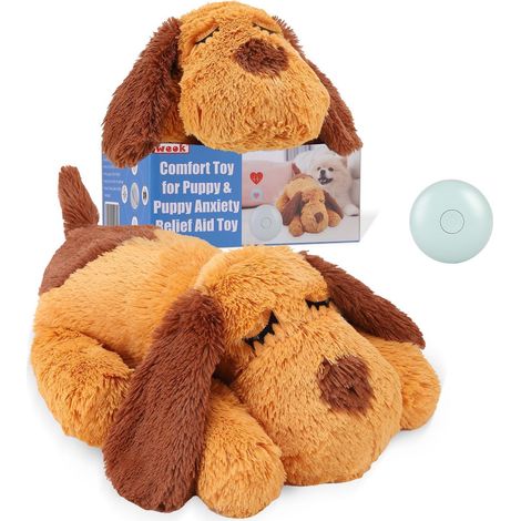 Jouet pour Chiot et Chat - Peluche Apaisante avec Battements de Cœur pour Soulager l'Anxiété - Aide au Comportement pour Animaux Domestiques (1/5)