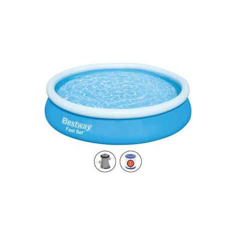 PISCINA FAST SET AUTOPORTANTE TONDA CM.366x76H.  kg.14,0 lt.5.377 filtro cartuccia (art.57274)    BESTWAY