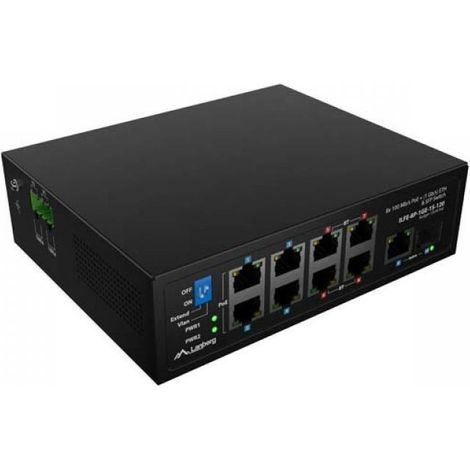 SWITCH LANBERG LIGHT INDUSTRIAL POE 4XBT 4XAT SFP+ETH DIN NO GESTIONADO FAST ETHERNET