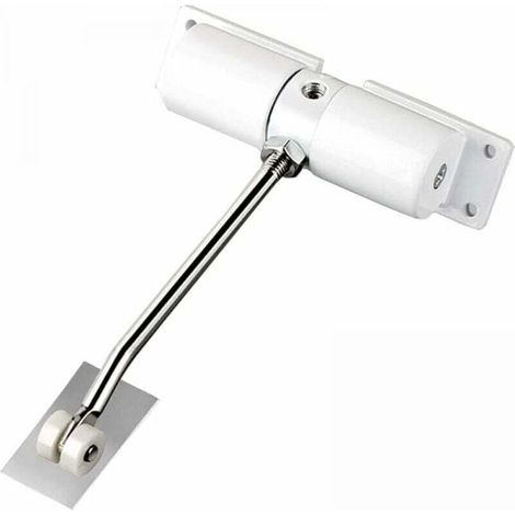 1PC Adjustable Automatic Door Closer in Zinc Alloy - White, For Home or Commercial Use (1/4)