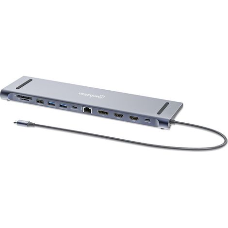 MANHATTAN USB-C PD Dockingstation 2xHDMI 1xDisplayPort bis 4K 3xUSB-A 1xUSB-C bis 5 Gbit/s USB-C PD